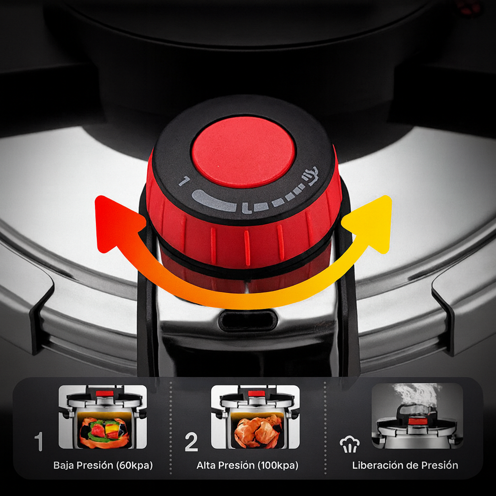 [Llevá 2, Pagá 1] Olla a Presión MasterTurbo de Acero Inoxidable | Antiexplosiva + ¡Regalo de Kit de Utensilios!